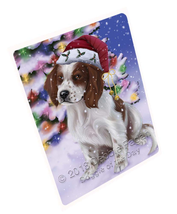 Winterland Wonderland Red And White Irish Setter Dog In Christmas Holiday Scenic Background Cutting Board C72294