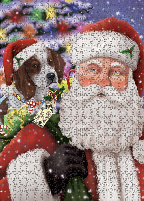 Santa Carrying Red And White Irish Setter Dog and Christmas Presents Puzzle  PUZL90292