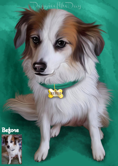 Digital Painting PERSONALIZED PET PORTRAIT! Custom Pet Dog or Cat Art