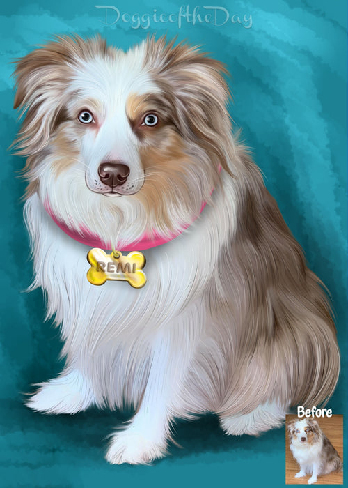 Digital Painting PERSONALIZED PET PORTRAIT! Custom Pet Dog or Cat Art