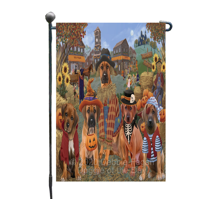 Halloween 'Round Town Rhodesian Ridgeback Dogs Garden Flag GFLG65738