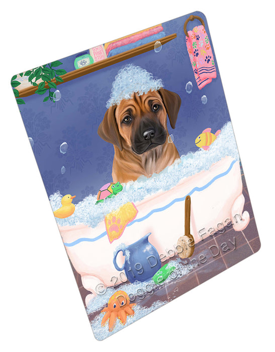 Rub A Dub Dog In A Tub Rhodesian Ridgeback Dog Cutting Board - For Kitchen - Scratch & Stain Resistant - Designed To Stay In Place - Easy To Clean By Hand - Perfect for Chopping Meats, Vegetables