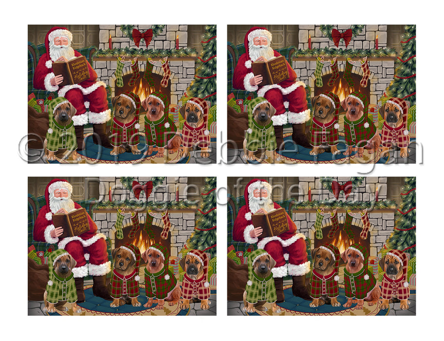 Christmas Cozy Holiday Fire Tails Rhodesian Ridgeback Dogs Placemat