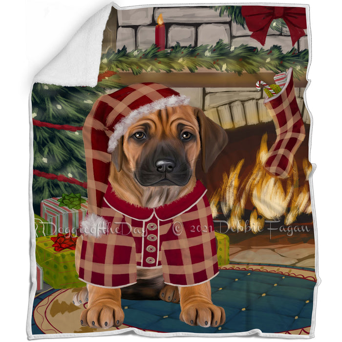 The Stocking was Hung Rhodesian Ridgeback Dog Blanket BLNKT119640