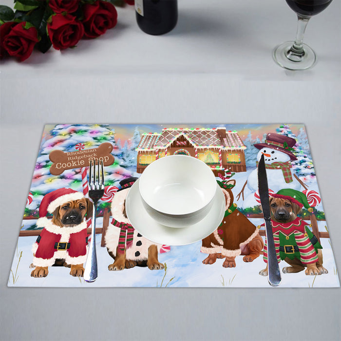Holiday Gingerbread Cookie Rhodesian Ridgeback Dogs Placemat