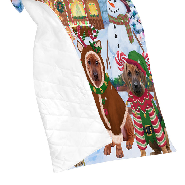 Holiday Gingerbread Cookie Rhodesian Ridgeback Dogs Quilt
