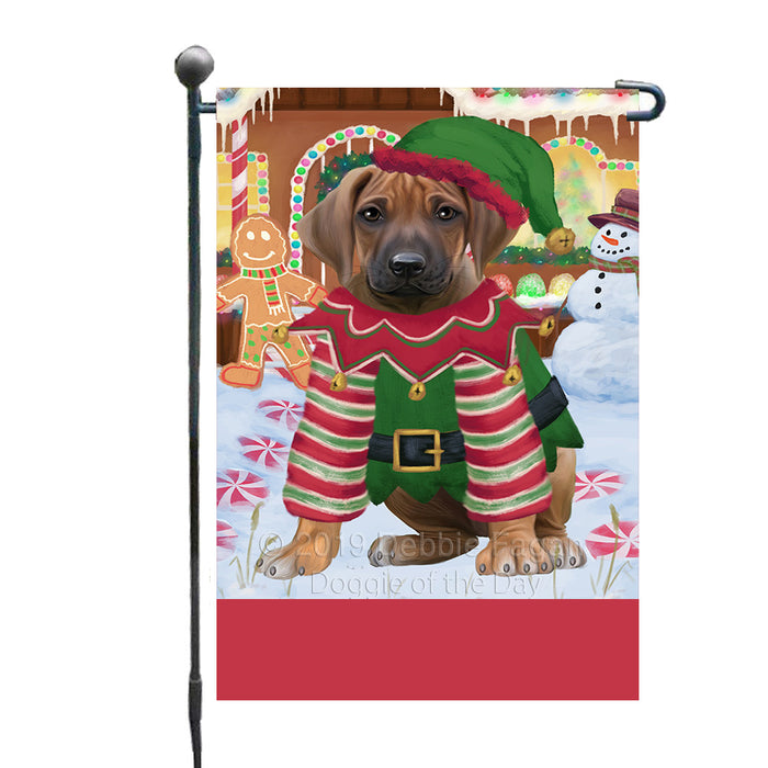 Personalized Gingerbread Candyfest Rhodesian Ridgeback Dog Custom Garden Flag GFLG64138