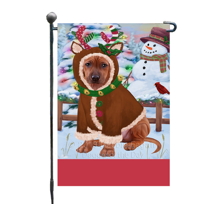 Personalized Gingerbread Candyfest Rhodesian Ridgeback Dog Custom Garden Flag GFLG64139