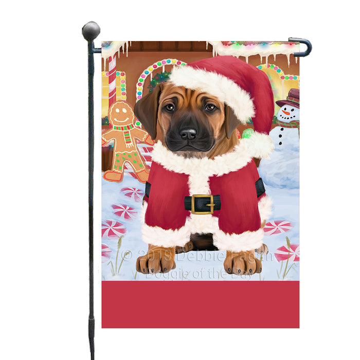 Personalized Gingerbread Candyfest Rhodesian Ridgeback Dog Custom Garden Flag GFLG64140