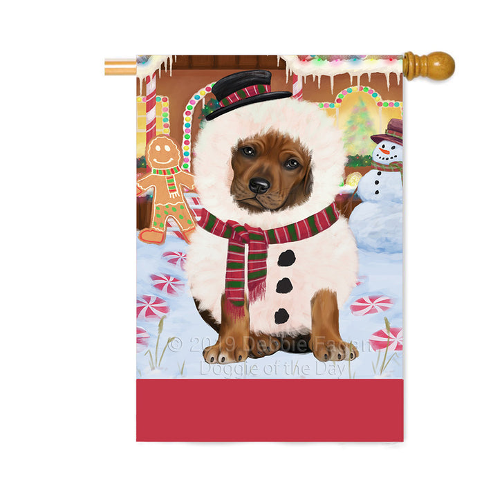 Personalized Gingerbread Candyfest Rhodesian Ridgeback Dog Custom House Flag FLG63924