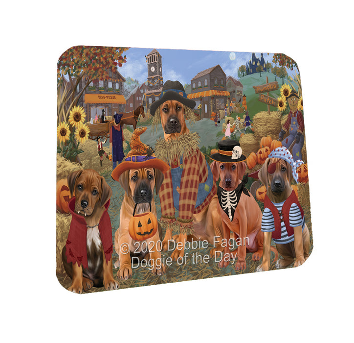 Halloween 'Round Town Rhodesian Ridgeback Dogs Coasters Set of 4 CSTA57979