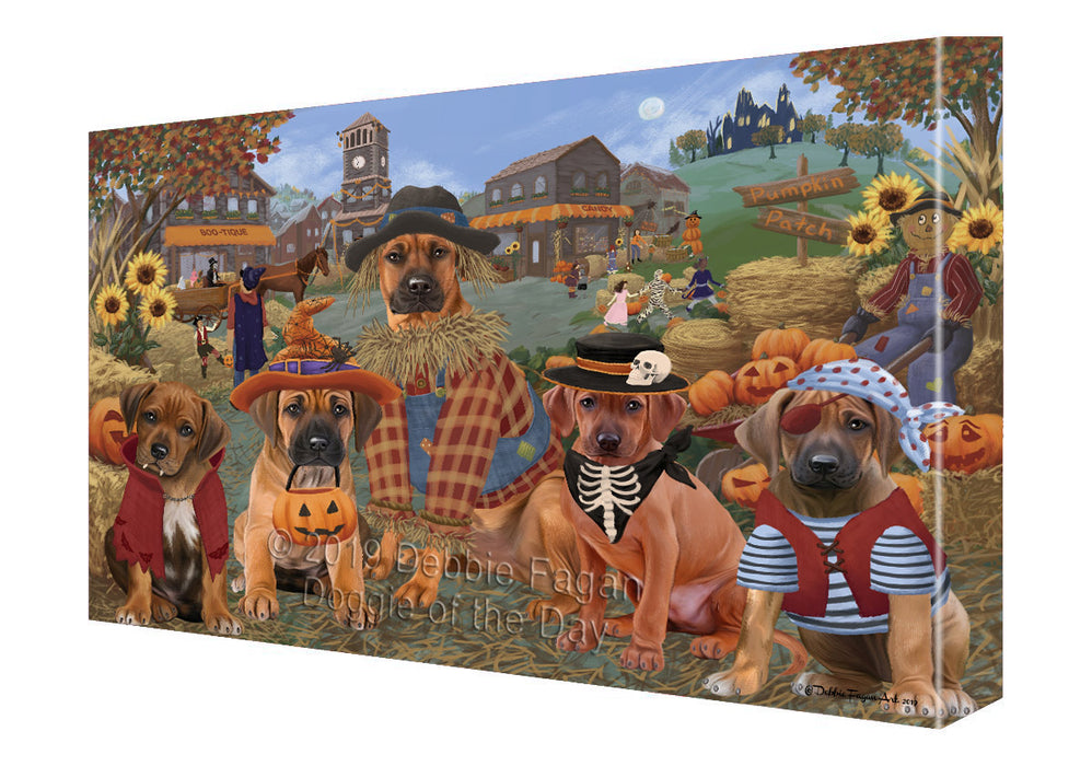 Halloween 'Round Town Rhodesian Ridgeback Dogs Canvas Print Wall Art Décor CVS143909