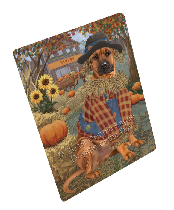 Fall Pumpkin Scarecrow Rhodesian Ridgeback Dogs Cutting Board - For Kitchen - Scratch & Stain Resistant - Designed To Stay In Place - Easy To Clean By Hand - Perfect for Chopping Meats, Vegetables