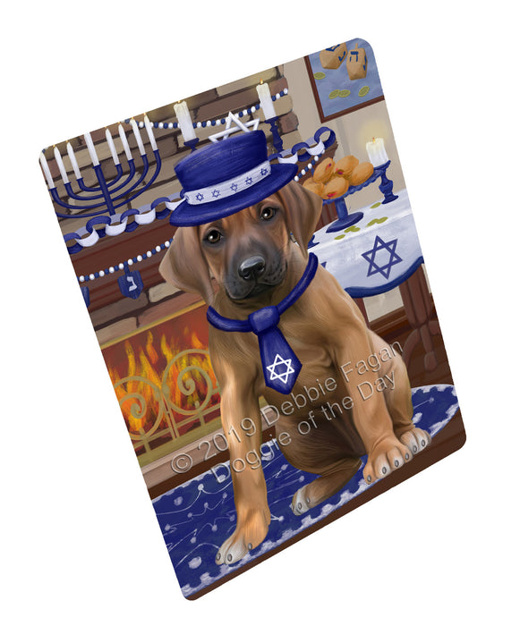 Happy Hanukkah Rhodesian Ridgeback Dog Cutting Board - For Kitchen - Scratch & Stain Resistant - Designed To Stay In Place - Easy To Clean By Hand - Perfect for Chopping Meats, Vegetables