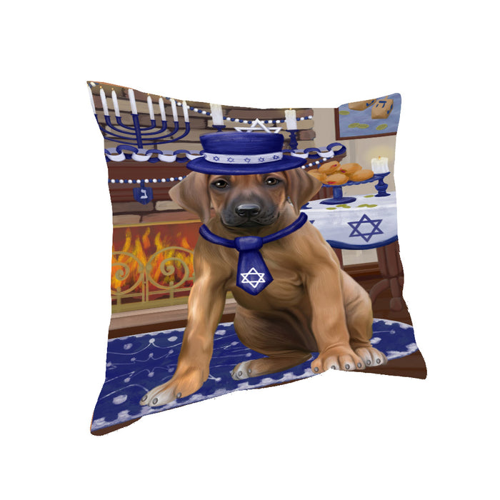 Happy Hanukkah Rhodesian Ridgeback Dog Pillow PIL85492