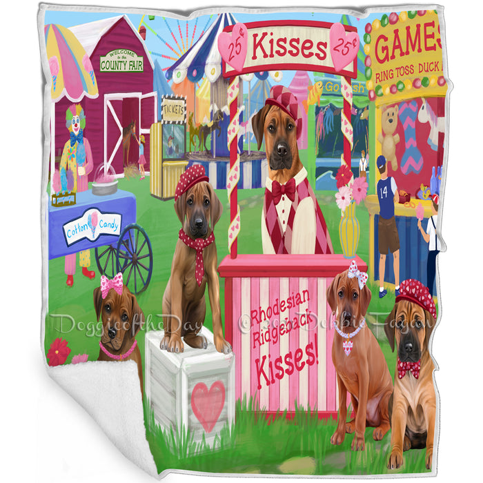 Carnival Kissing Booth Rhodesian Ridgebacks Dog Blanket BLNKT122673