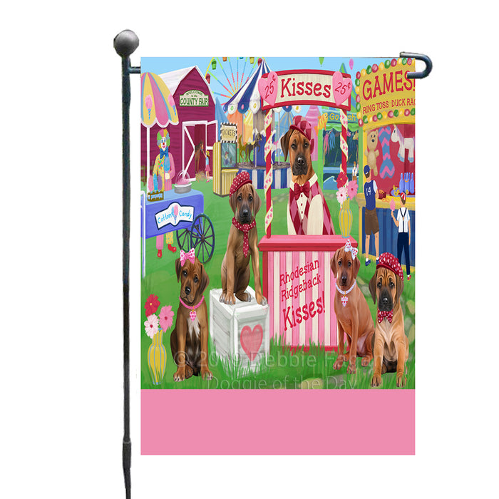 Personalized Carnival Kissing Booth Rhodesian Ridgeback Dogs Custom Garden Flag GFLG64307