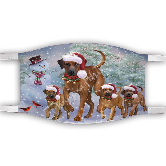Christmas Running Fammily Rhodesian Ridgeback Dogs Face Mask FM48738
