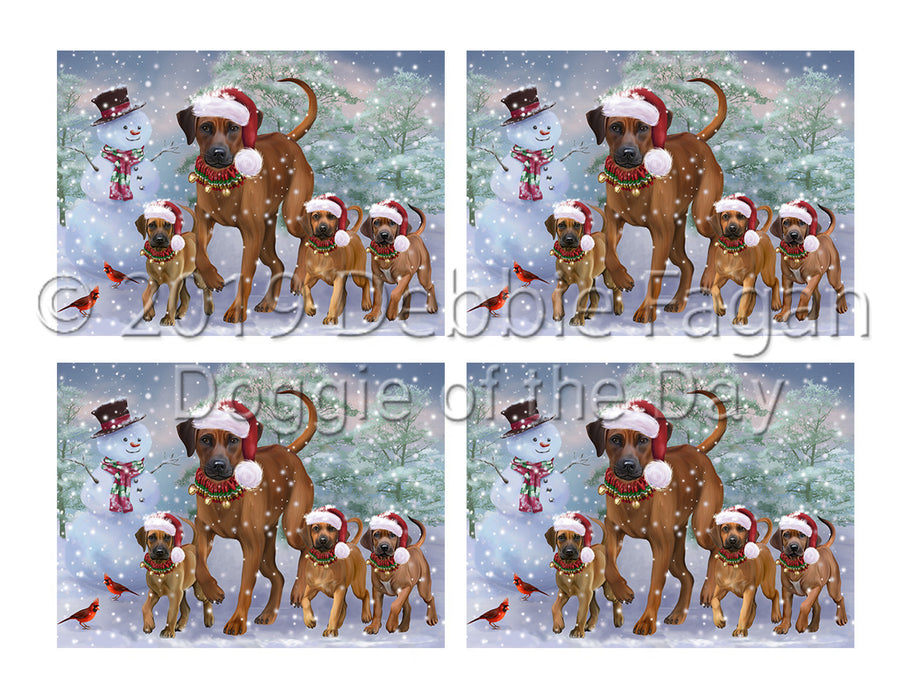 Christmas Running Fammily Rhodesian Ridgeback Dogs Placemat