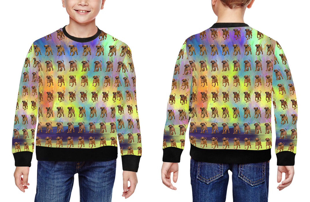 Paradise Wave Rhodesian Ridgeback Dogs All Over Print Crewneck Kids Sweatshirt