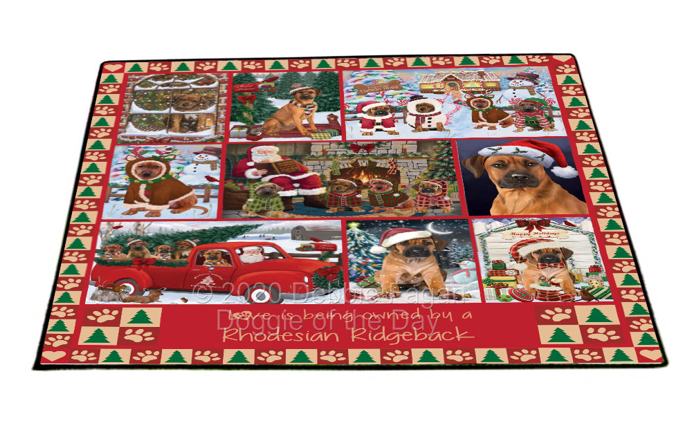Love is Being Owned Christmas Rhodesian Ridgeback Dogs Floormat FLMS54919