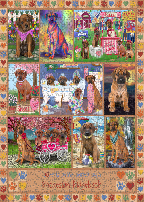 Love is Being Owned Rhodesian Ridgeback Dog Beige Puzzle with Photo Tin PUZL98580
