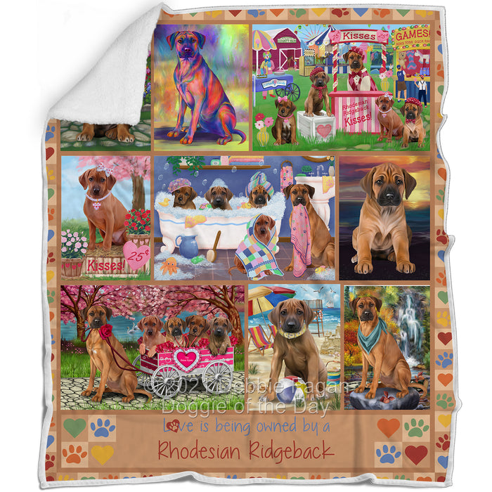 Love is Being Owned Rhodesian Ridgeback Dog Beige Blanket BLNKT137766