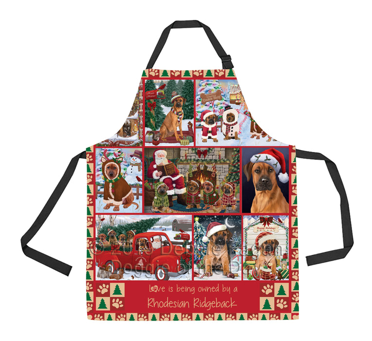 Love is Being Owned Christmas Rhodesian Ridgeback Dogs Apron