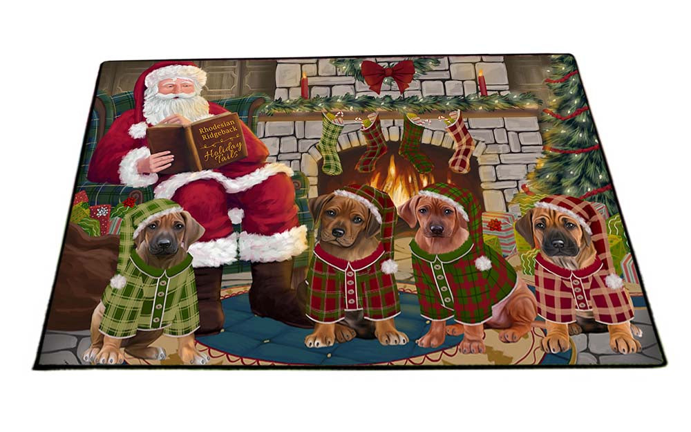 Christmas Cozy Holiday Tails Rhodesian Ridgebacks Dog Floormat FLMS52731