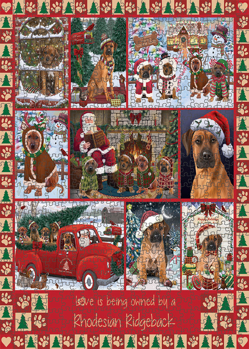Love is Being Owned Christmas Rhodesian Ridgeback Dogs Puzzle with Photo Tin PUZL99464