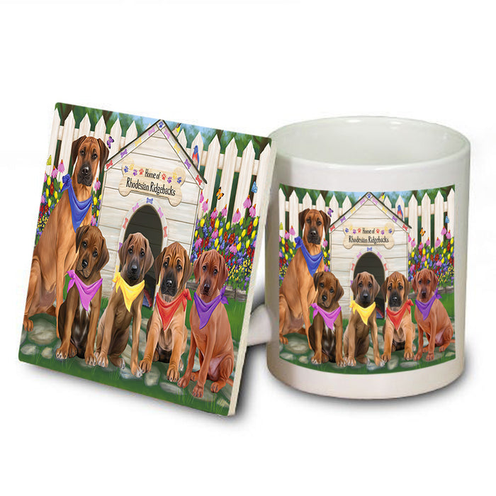 Spring Dog House Rhodesian Ridgebacks Dog Mug and Coaster Set MUC50882