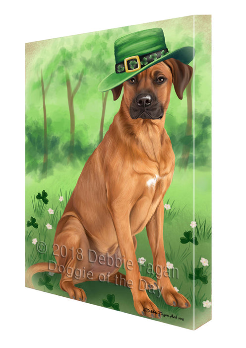 St. Patricks Day Irish Portrait Rhodesian Ridgeback Dog Canvas Wall Art CVS59196