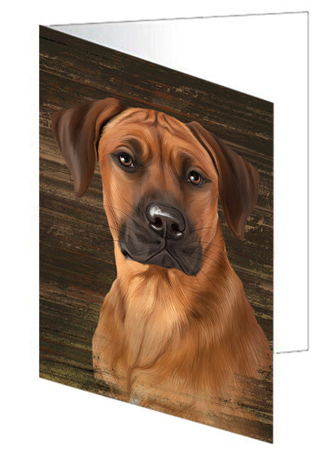 Rustic Rhodesian Ridgeback Dog Handmade Artwork Assorted Pets Greeting Cards and Note Cards with Envelopes for All Occasions and Holiday Seasons GCD55424