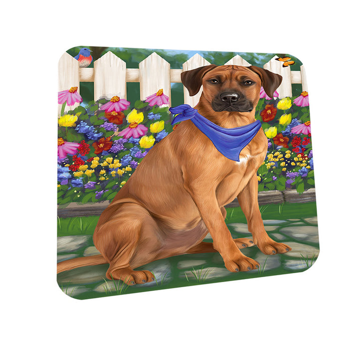 Spring Floral Rhodesian Ridgeback Dog Coasters Set of 4 CST50175