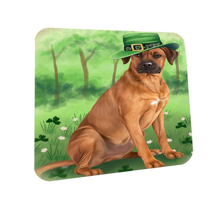 St. Patricks Day Irish Portrait Rhodesian Ridgeback Dog Coasters Set of 4 CST49326