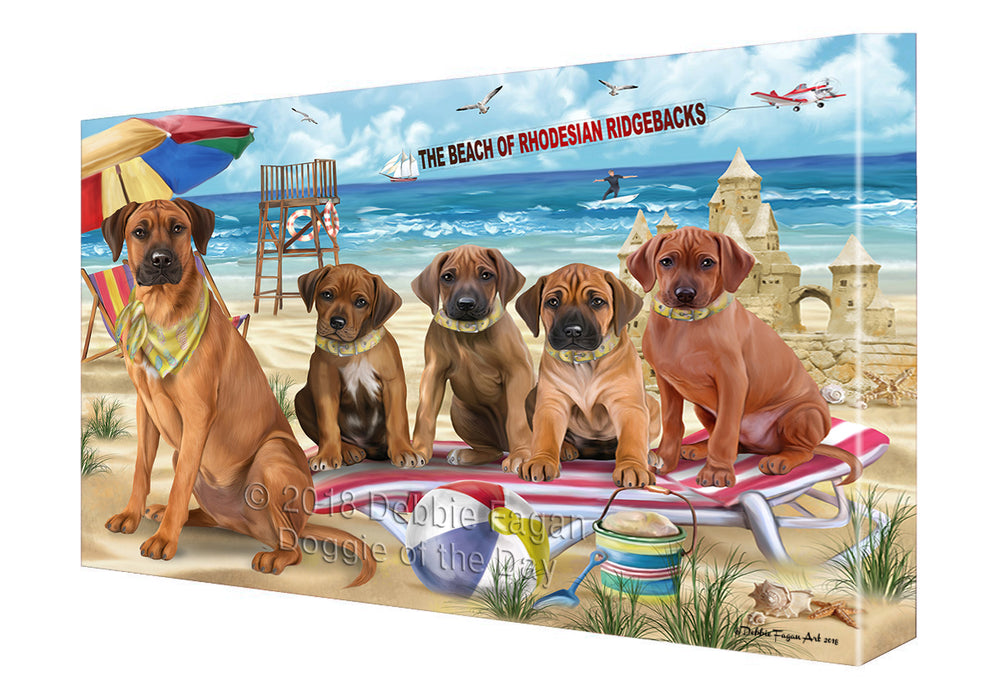 Pet Friendly Beach Rhodesian Ridgebacks Dog Canvas Wall Art CVS53112