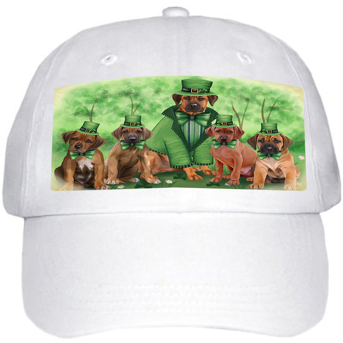 St. Patricks Day Irish Family Portrait Rhodesian Ridgebacks Dog Ball Hat Cap HAT51837