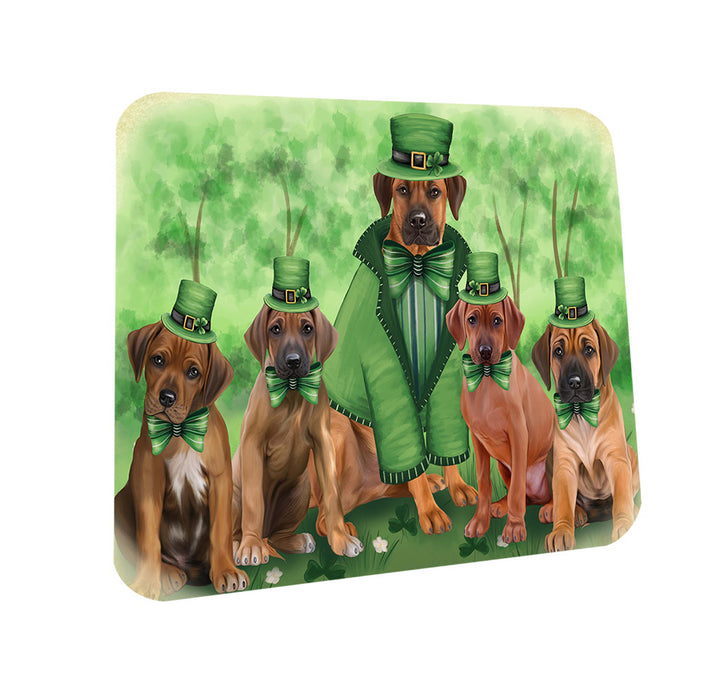 St. Patricks Day Irish Family Portrait Rhodesian Ridgebacks Dog Coasters Set of 4 CST49327