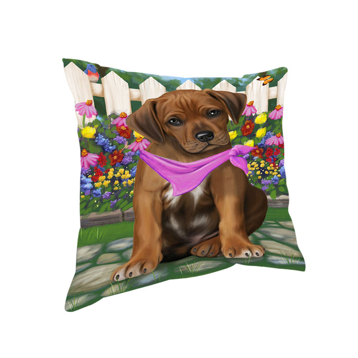 Spring Floral Rhodesian Ridgeback Dog Pillow PIL56956