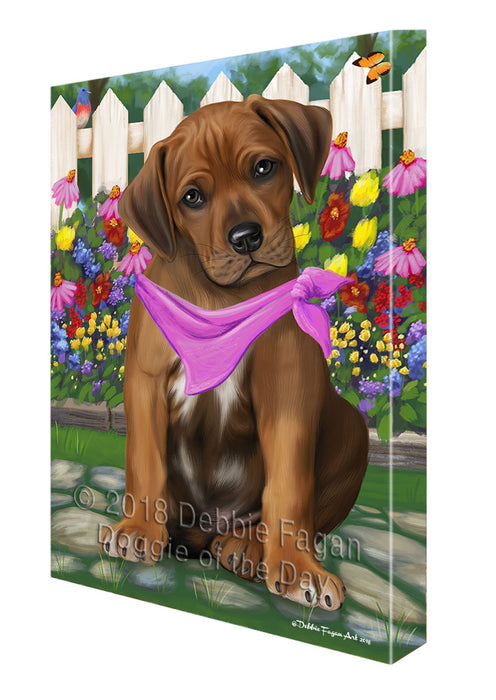 Spring Floral Rhodesian Ridgeback Dog Canvas Wall Art CVS68227