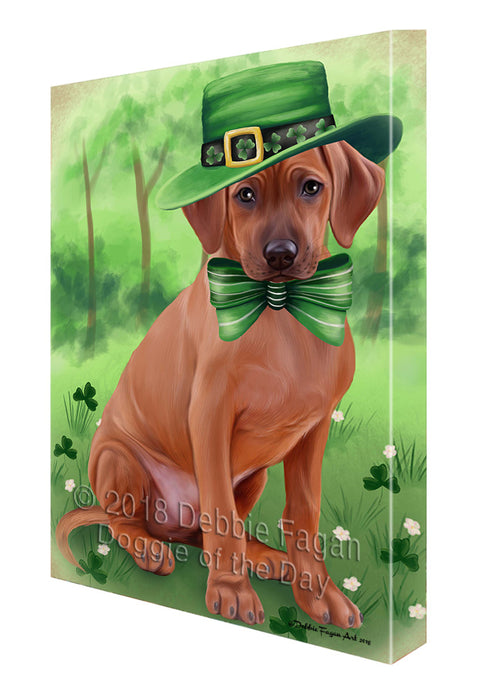 St. Patricks Day Irish Portrait Rhodesian Ridgeback Dog Canvas Wall Art CVS59214