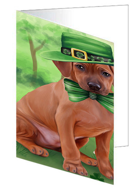 St. Patricks Day Irish Portrait Rhodesian Ridgeback Dog Handmade Artwork Assorted Pets Greeting Cards and Note Cards with Envelopes for All Occasions and Holiday Seasons GCD52136