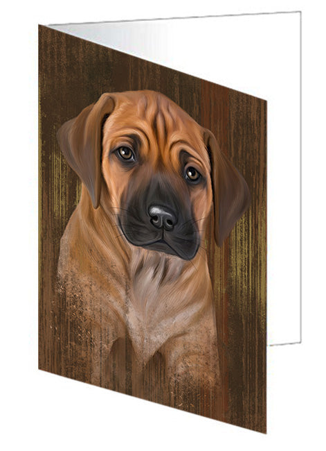 Rustic Rhodesian Ridgeback Dog Handmade Artwork Assorted Pets Greeting Cards and Note Cards with Envelopes for All Occasions and Holiday Seasons GCD55430
