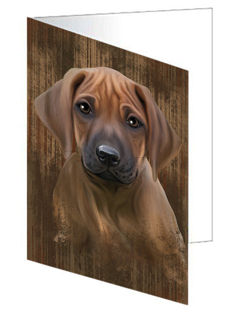 Rustic Rhodesian Ridgeback Dog Handmade Artwork Assorted Pets Greeting Cards and Note Cards with Envelopes for All Occasions and Holiday Seasons GCD55433