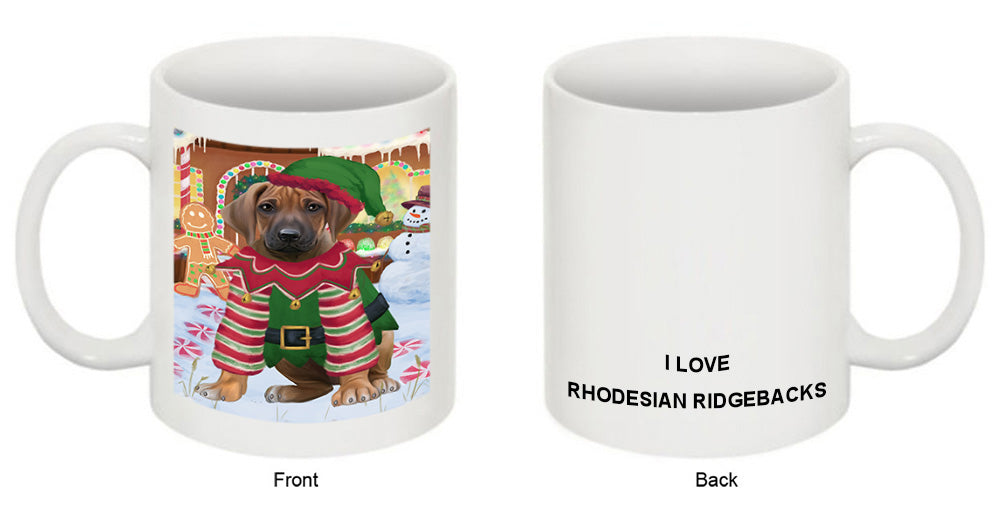 Christmas Gingerbread House Candyfest Rhodesian Ridgeback Dog Coffee Mug MUG51892