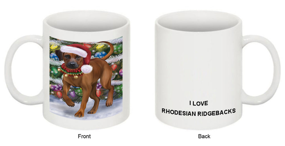 Trotting in the Snow Rhodesian Ridgeback Dog Coffee Mug MUG52059