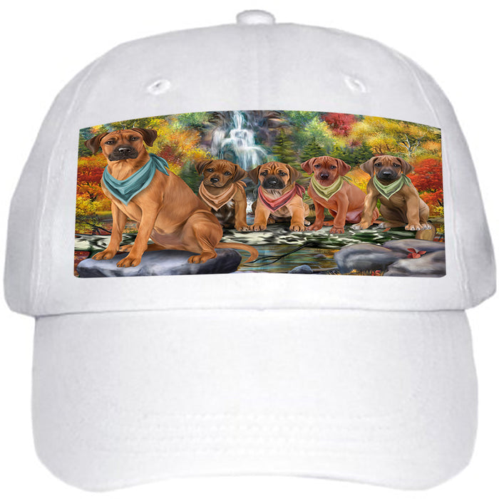 Scenic Waterfall Rhodesian Ridgebacks Dog Ball Hat Cap HAT59529