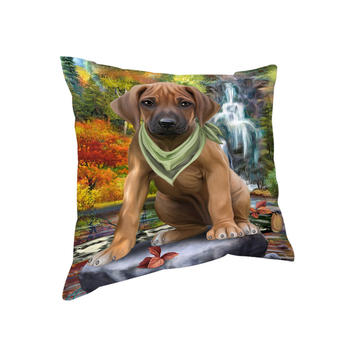Scenic Waterfall Rhodesian Ridgeback Dog Pillow PIL64096