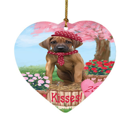 Rosie 25 Cent Kisses Rhodesian Ridgeback Dog Heart Christmas Ornament HPOR56358