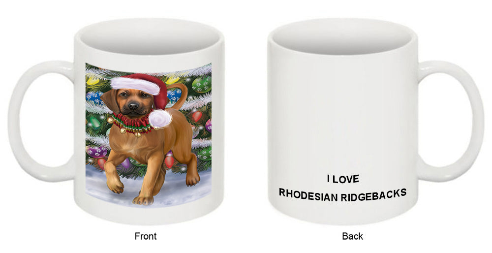 Trotting in the Snow Rhodesian Ridgeback Dog Coffee Mug MUG52060